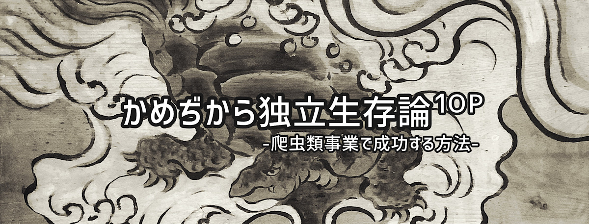 かめぢから独立生存論 1OP -爬虫類事業で成功する方法- のセッション始動。